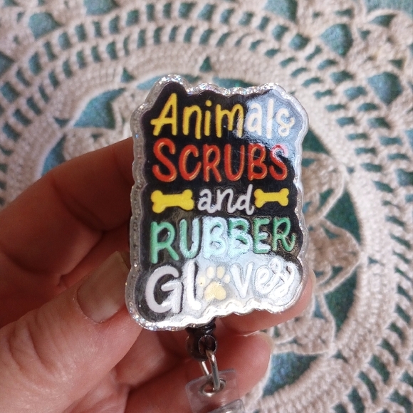 Colorful Animals Scrubs and Rubber Gloves Badge Reel - Picture 7 of 7